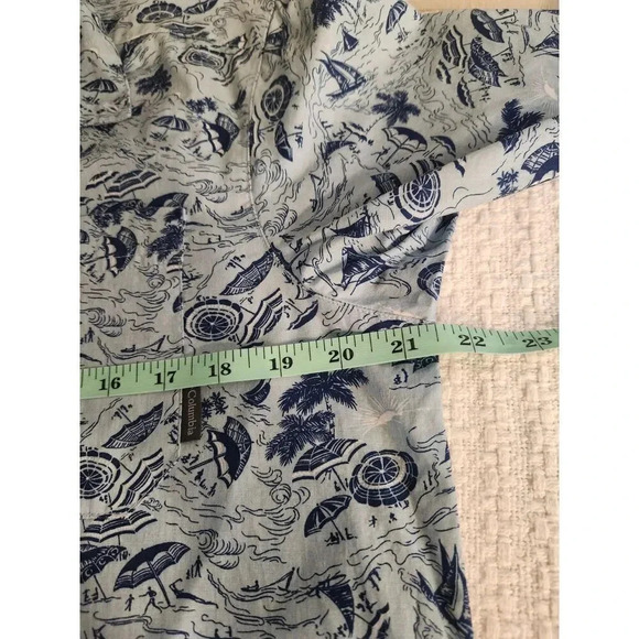 Columbia Men's Hawaiian Sailboat Beach Umbrella Short Sleeve Shirt Sz Small - Picture 6 of 8